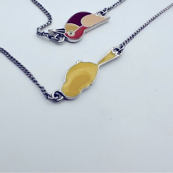 Marc by Marc Jacobs Tweeting Enamel Birds Necklace Long Designer Casual - Picture 10 of 13